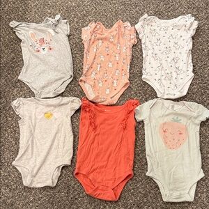 Adorable Kids One Pieces Set - Gray, Pink, Orange 18 month
